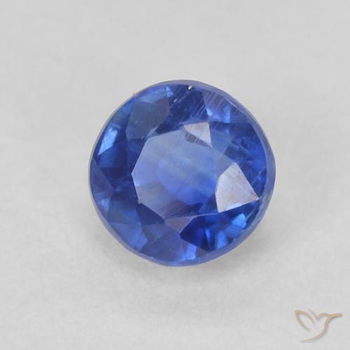 Cianita Azul oscuro natural de 0.49 ct, Redondo, SI