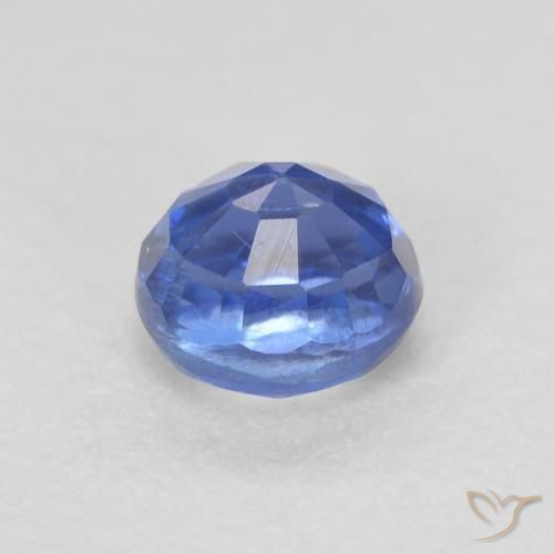 Cianita Azul oscuro natural de 0.49 ct, Redondo, SI