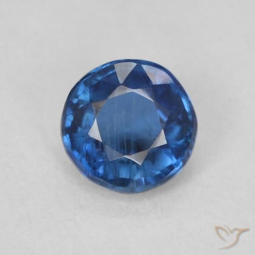 0.36ct Natural Azul marino Cianita, Redondo, SI