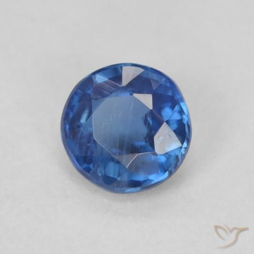 Cianita Azul marino natural de 0.36 ct, Redondo, SI
