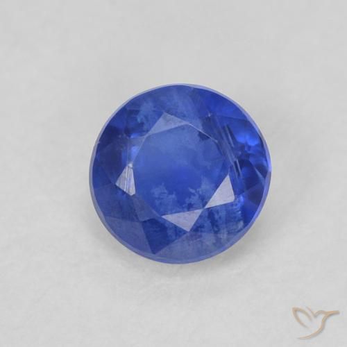 0.39ct Natural Azul oscuro Cianita, Redondo, SI