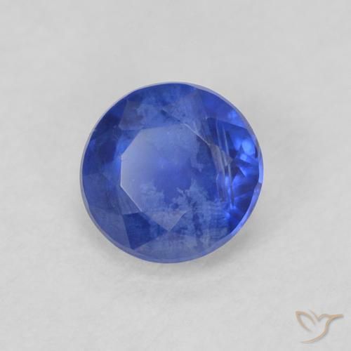 Cianita Azul oscuro natural de 0.39 ct, Redondo, SI
