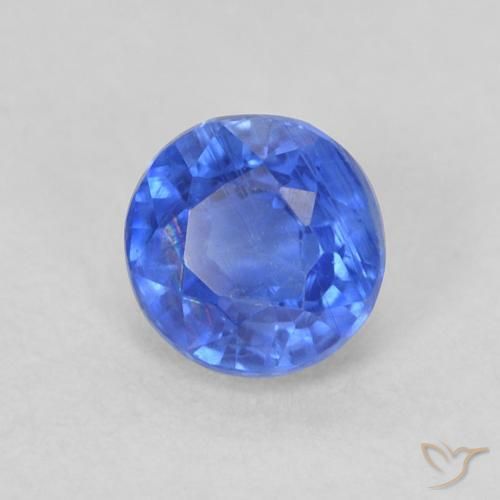 Cianita Azul azur intenso natural de 0.44 ct, Redondo, SI