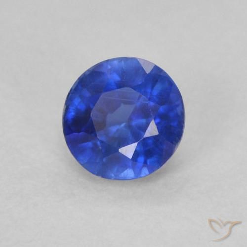 Cianita Azul azur intenso natural de 0.38 ct, Redondo, VS-SI