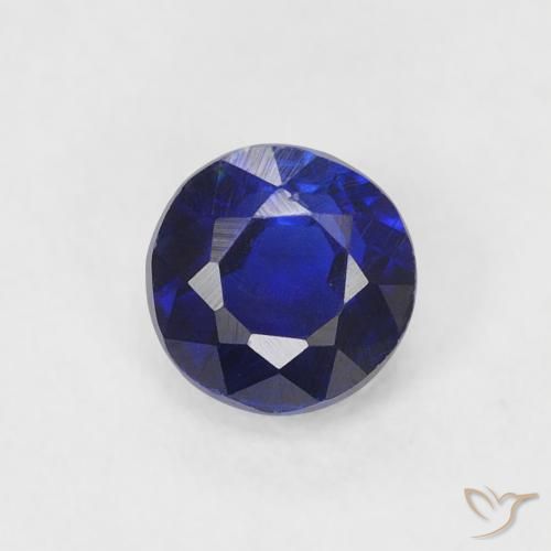 0.47ct Natural Azul marino Cianita, Redondo, VS-SI