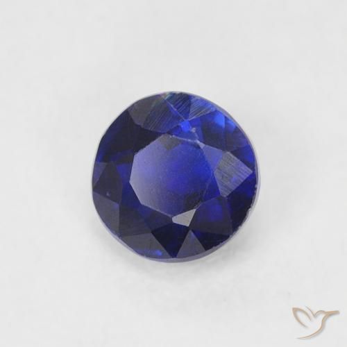 Cianita Azul marino natural de 0.47 ct, Redondo, VS-SI