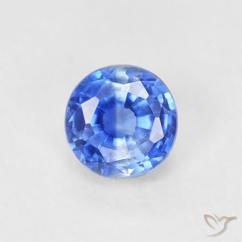 0.41ct Natural Azul real Cianita, Redondo, VS-SI
