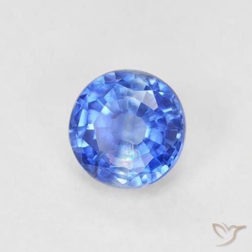 Cianita Azul real natural de 0.41 ct, Redondo, VS-SI