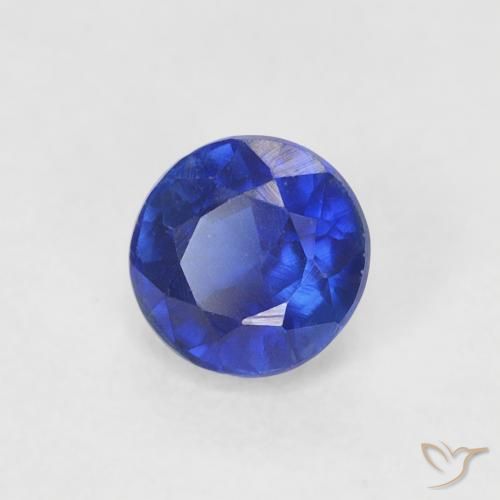 Cianita Azul marino natural de 0.43 ct, Redondo, VS-SI