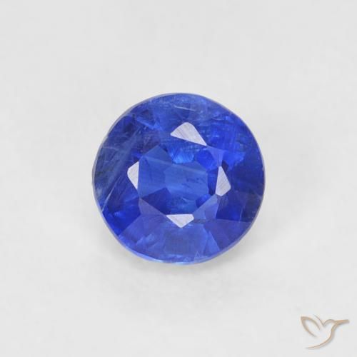 0.41ct Natural Azul marino Cianita, Redondo, VS-SI