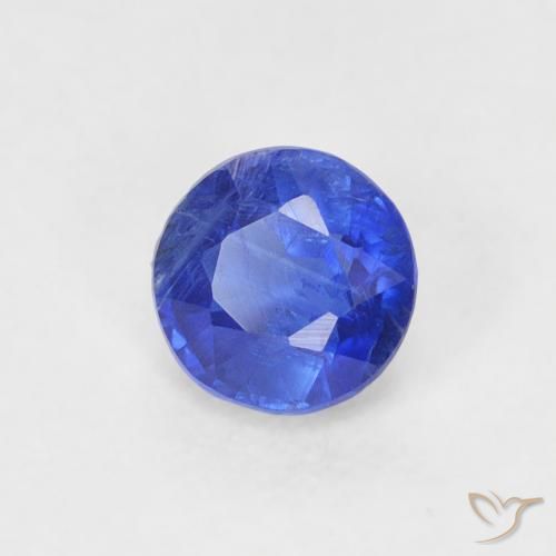 Cianita Azul marino natural de 0.41 ct, Redondo, VS-SI