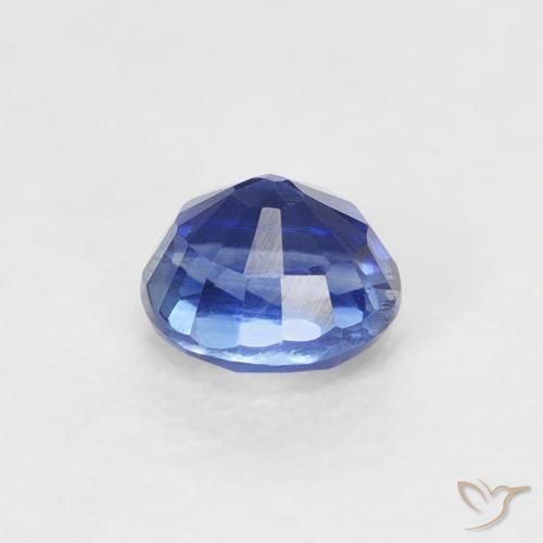 Cianita Azul marino intenso natural de 0.45 ct, Redondo, VS-SI