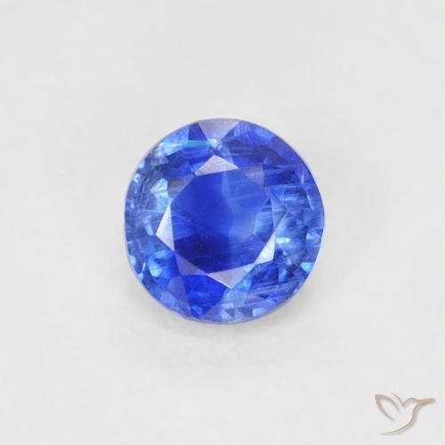 0.32ct Natural Azul azur intenso cianita, Redondo, VS-SI