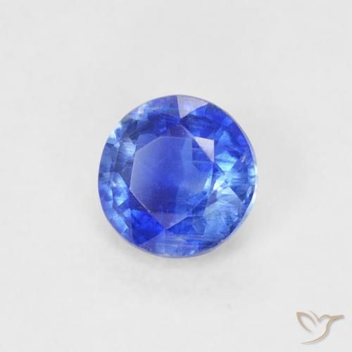 Cianita Azul azur intenso natural de 0.32 ct, Redondo, VS-SI