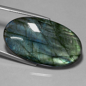 Labradorita multicolor natural de 47,29 ct, transparente, transparente / translúcido
