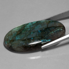 Labradorita multicolor natural de 47,29 ct, transparente, transparente / translúcido