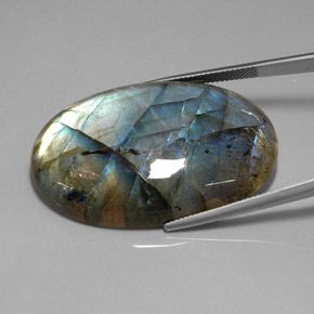 Labradorita multicolor natural de 72,08 ct, transparente, transparente / translúcido