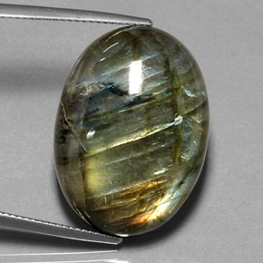 Labradorita multicolor natural de 32,58 ct, transparente, transparente / translúcido