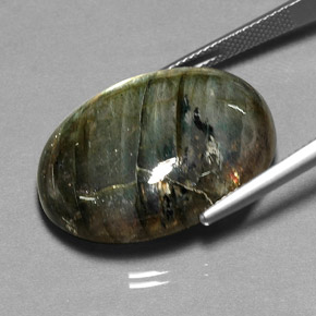 Labradorita multicolor natural de 32,58 ct, transparente, transparente / translúcido