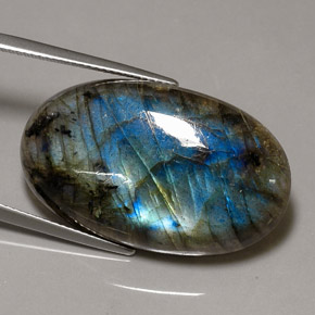 Labradorita multicolor natural de 31,68 ct, transparente, transparente / translúcido