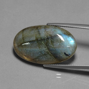 Labradorita multicolor natural de 22,69 ct, transparente, transparente / translúcido