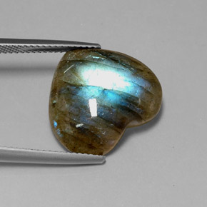 Labradorita multicolor natural de 9,11 ct, transparente, transparente / translúcido