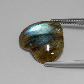 Labradorita multicolor natural de 9,11 ct, transparente, transparente / translúcido