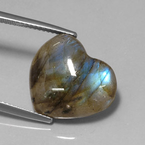 Labradorita multicolor natural de 10,21 ct, transparente, transparente / translúcido