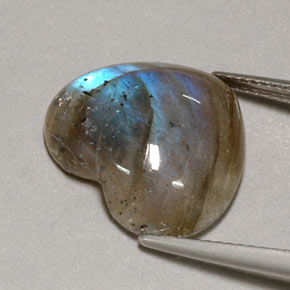 Labradorita multicolor natural de 9,60 ct, transparente, transparente / translúcido