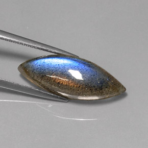 Labradorita Multicolor natural de 7.01 ct, Marquesa, Translúcido