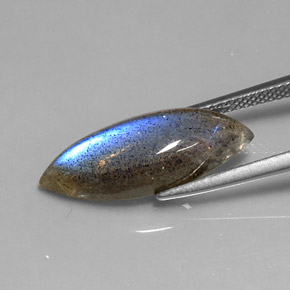 Labradorita Multicolor natural de 7.01 ct, Marquesa, Translúcido