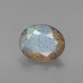 Labradorita multicolor natural de 1,32 ct, corte óvalo, translúcido
