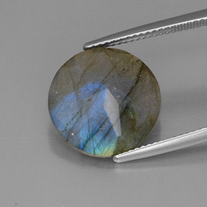 Labradorita Multicolor natural de 9.11 ct, Transparente, Transparente / Translúcido