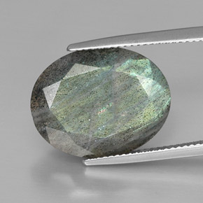 Labradorita multicolor natural de 13,32 ct, corte óvalo, opaco