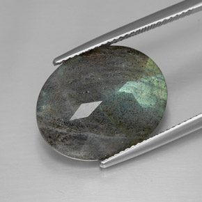 Labradorita multicolor natural de 13,32 ct, corte óvalo, opaco