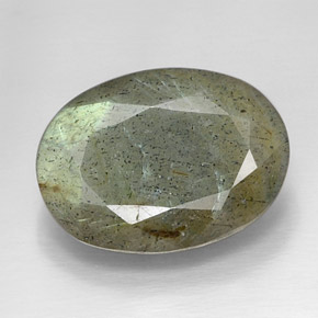 Labradorita multicolor natural de 13,18 ct, corte óvalo, opaco