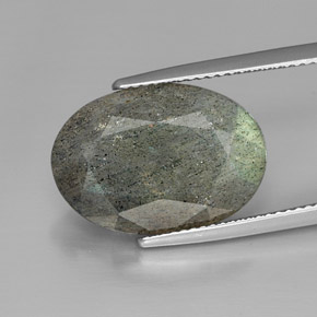 Labradorita multicolor natural de 10,77 ct, corte óvalo, opaco