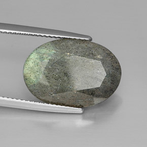 Labradorita multicolor natural de 10,77 ct, corte óvalo, opaco