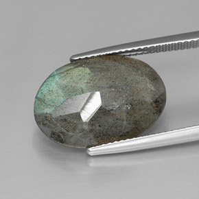Labradorita multicolor natural de 10,77 ct, corte óvalo, opaco