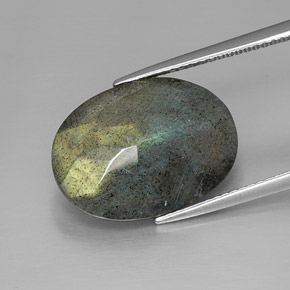 Labradorita multicolor natural de 10,03 ct, corte óvalo, opaco