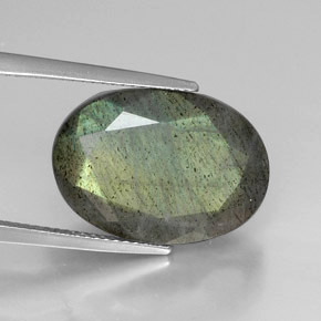Labradorita multicolor natural de 12,90 ct, corte óvalo, opaco