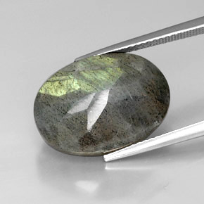 Labradorita multicolor natural de 12,90 ct, corte óvalo, opaco