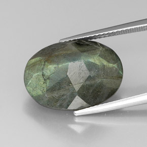 Labradorita multicolor natural de 13,04 ct, corte óvalo, opaco