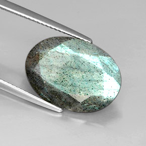 Labradorita multicolor natural de 10,24 ct, corte óvalo, opaco