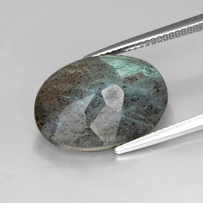 Labradorita multicolor natural de 10,24 ct, corte óvalo, opaco