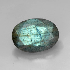 Labradorita multicolor natural de 13,24 ct, corte óvalo, opaco