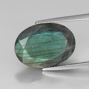 Labradorita multicolor natural de 12,25 ct, corte óvalo, opaco