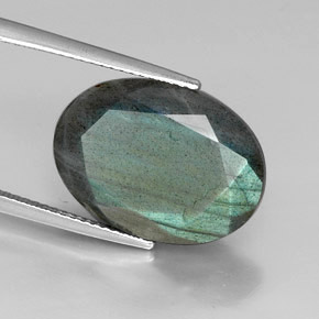 Labradorita multicolor natural de 12,25 ct, corte óvalo, opaco