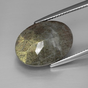 Labradorita multicolor natural de 13,58 ct, corte óvalo, opaco