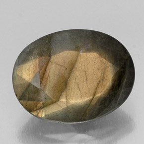 Labradorita multicolor natural de 8,66 ct, corte óvalo, opaco